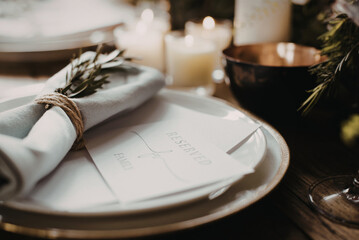 wedding reception table setting