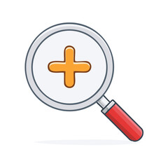 Fototapeta premium Zoom in magnifying glass icon with plus symbol vector illustration