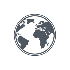 Fototapeta premium Globe Earth Icon Illustration World Map Graphic