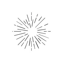 Obraz premium Sunburst burst design element in hand drawn style.