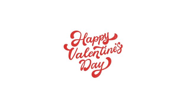 Handwriting Happy Valentine&rsquo;s Day Lettering with Heart Morph Transition