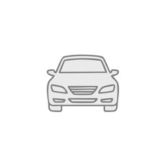 Modern car outline front view simple line art icon illustration