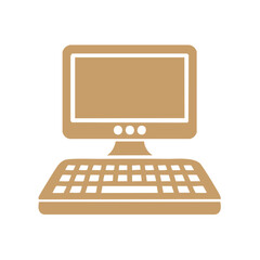 Fototapeta premium Retro Computer Icon, Brown Color, Simple Illustration