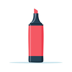 Obraz premium Vivid Red Highlighter Pen for Marking Important Text Stationery Tool