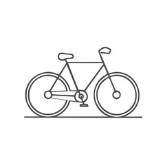 Fototapeta premium Simple outline drawing of a bicycle on a white background