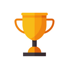 Golden Trophy Cup Icon Vector Illustration for Achievement and Success