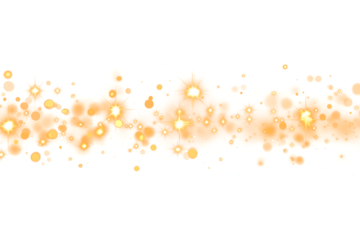 Christmas dust glowing bokeh confetti light and glitter texture overlay for your design. Festive sparkling gold dust png. Holiday powder dust for cards, invitations, banners