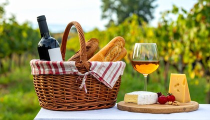 Brotzeit mit Wein und Käse