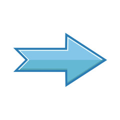 Stylized Blue Arrow Pointing Right on White Background for Directional Concepts