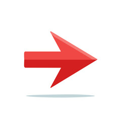 Vibrant Red Arrow Symbol Indicates Forward Direction and Guidance Represents Navigation
