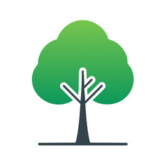 Abstract green tree icon design, isolated on white background