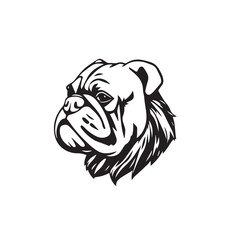 Black dog silhouette on white background. Bold black dog silhouette logo illustration. Dog vector design. 