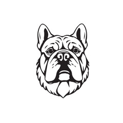 Black dog silhouette on white background. Bold black dog silhouette logo illustration. Dog vector design. 