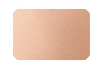 Copper metal plate with rounded corners and transparent background