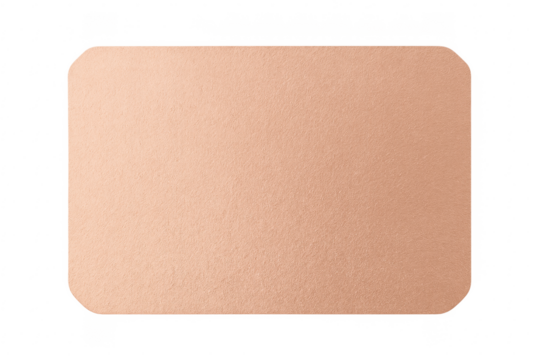 Copper metal plate with rounded corners and transparent background - Powered by Adobe