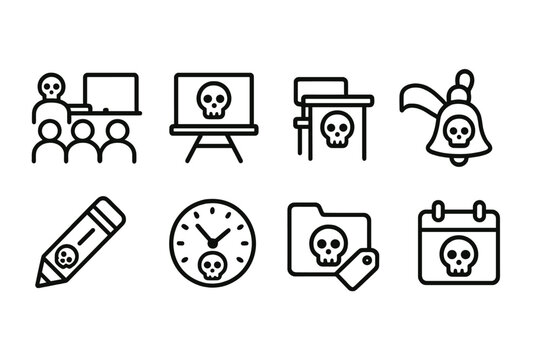Education, school outline icon set. Learning and teaching tools line collection