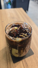 Gourmet Dessert Glass featuring exquisite layers of luscious chocolate and caramel delights Koh Samui Thailand
