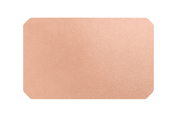 Rose gold metallic rectangle blank label with rounded corners