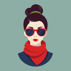 hipster girl with sunglasses