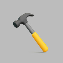 Yellow Hammer Isolated on Gray Background