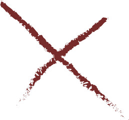 chocolate cross sign on transparent background, chocolate  cross marker png. chocolate cross marker isolated on white background. hand-drawn chocolate cross marker.