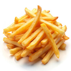French fries isolated on a white background, showcasing