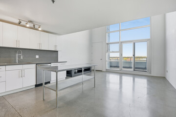 Kitchen with a countertop and a sink