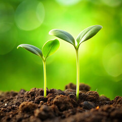A stock photo of two green sprouts, symbolizing new growth