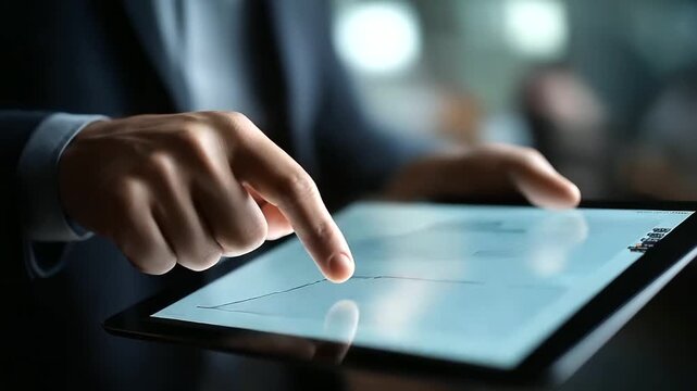 A radiant touchscreen interface filled with business analytics dashboards charts dynamically rising in holographic form atmosphere of precision foresight and performance driven