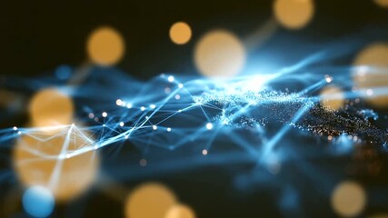 A virtual projection of global data networks glowing on a wide screen interconnected nodes pulsing with activity business connectivity displayed through vibrant links atmosphere - Powered by Adobe