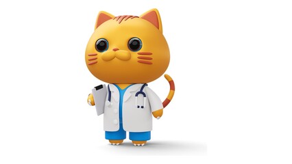 3D Adorable Doctor Cat – Cartoon Cat Medical Character Design - 1