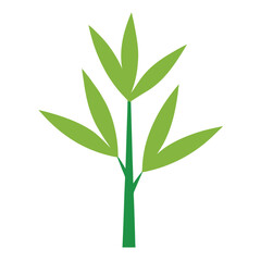 Elegant Bamboo Leaves Composition Flat Vector Design