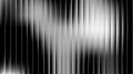 Fototapeta premium Ribbed glass background with refraction effect. Reeded glass with black and white gradient. Abstract vector background