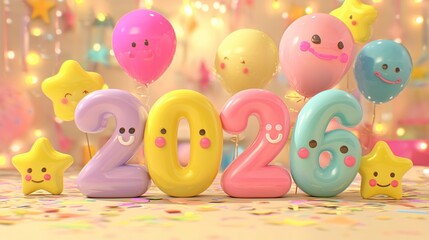 New Year 2026 Celebration Backgrounds and 3D Elements Pack – Festive Holiday Design Collection with Golden Numbers, Fireworks, Balloons, Confetti, and Elegant Light Effects for Seasonal Marketing