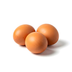 Brown chicken eggs isolated on white background Fresh brown eggs representing protein rich natural food perfect for healthy diet visuals