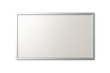 Blank rectangular frame with silver metal border