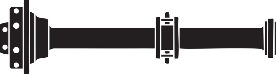 Trailer Axle Assembly Silhouettes Vector Component