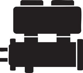 Automotive Brake Master Cylinder Silhouettes Vector