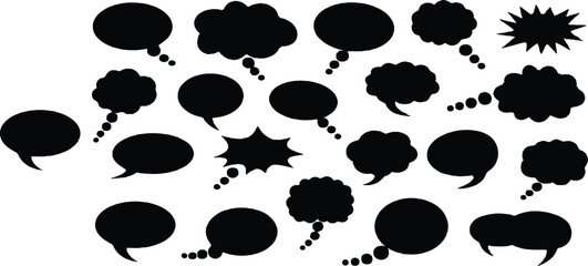  featuring more **speech and thought bubbles**, again in a variety of colors and shapes.