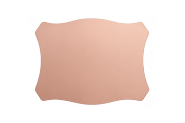 Blank rose gold metallic wavy plaque with transparent background