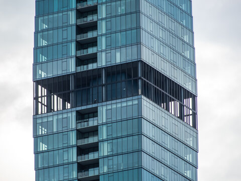 Chicago, Illinois, USA. Oct 22, 2025. The St. Regis Chicago (formerly Wanda Vista Tower) is a striking, supertall skyscraper with an undulating, stacked frustum design, defining the modern Chicago sky
