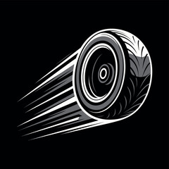 Speeding tire vector illustration for automotive designs and racing themed graphics