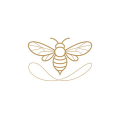 Golden bee illustration honey bee vector graphic insect design honey production art