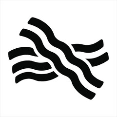 Fototapeta premium Bacon vector art silhouette logo design black and white illustration