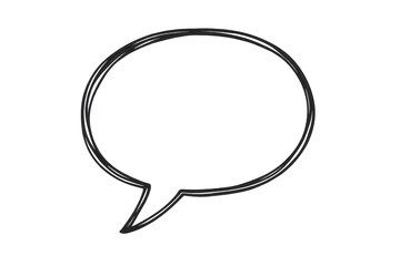 Fototapeta premium Sketching speech bubble icon creating communication concepts, chat interface element with transparent background