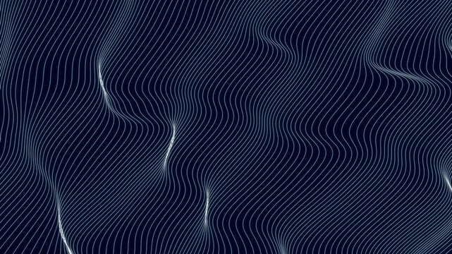 Repeating pattern of white lines on dark blue background making nice abstract wave pattern to be used as backdrop to presentations. 