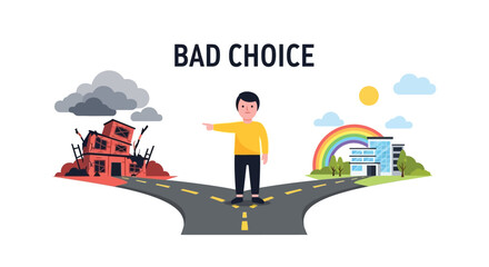 Decision crossroads: choosing between success and challenges ahead