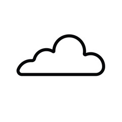 Vector Outline Cloud Isolated on White Background. Minimal Cloud in Cartoon Style. Clouds Set in Hand Drawn Vintage Retro Style Cartoon Clouds design elements. Environment illustrations