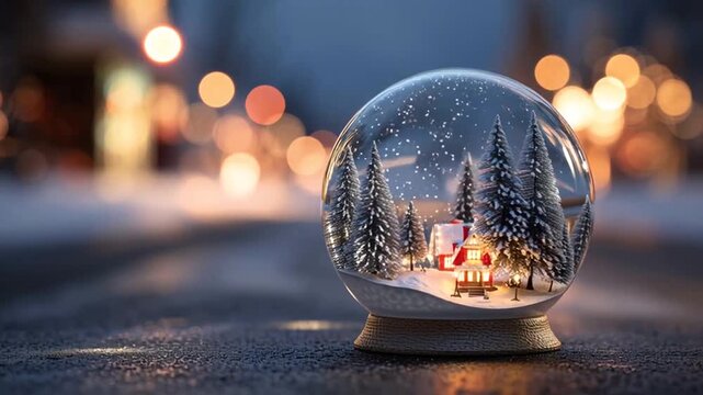 Fondo navide&ntilde;o y magia navide&ntilde;a.Conceptos como tradici&oacute;n, esperanza, regalo, conexi&oacute;n emocional y esp&iacute;ritu navide&ntilde;o.bola de Navidad transparente