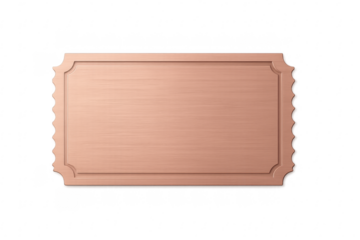 Empty brushed copper metal plate with scalloped frame